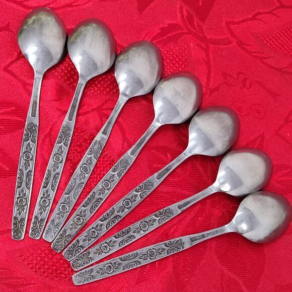 7X Tsp VTG Oneida Northland SECRET FLING Stainless Teaspoons - Picture 8 of 12